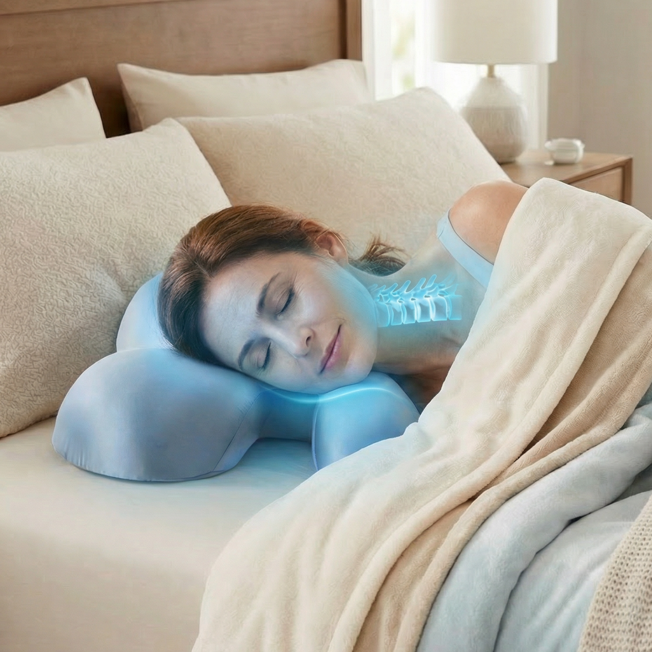 SkinLift Anti-Smushing Pillow - Naturally removes face squishing to prevent Premature Face Aging.