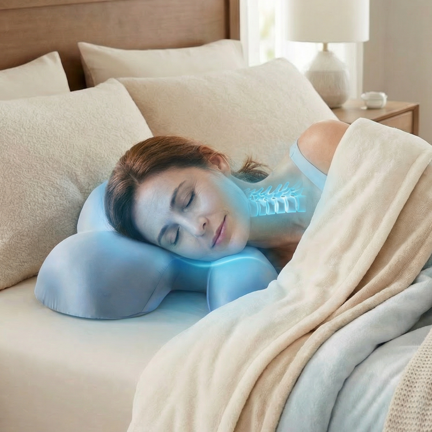 SkinLift Anti-Smushing Pillow - Naturally removes face squishing to prevent Premature Face Aging.